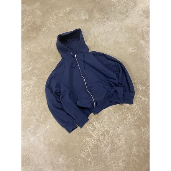 Hanes Ultimate Cotton Full Zip Hoodie Navy Blue Men’s XL Heavyweight Sweatshirt - Picture 1 of 2